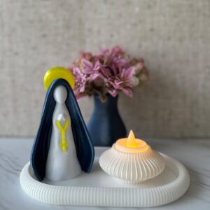 Nossa Senhora Resplendor Azul Metálico