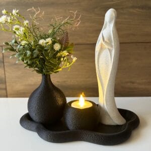 Kit Estátua Nossa Senhora Estilizada Minimalista (Efeito Pedra)