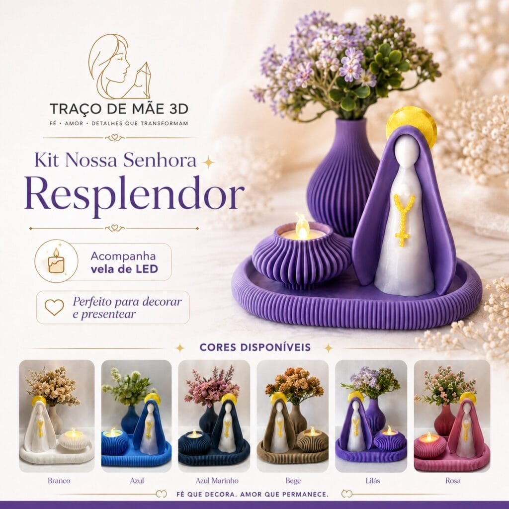 Nossa Senhora Resplendor Azul Metálico