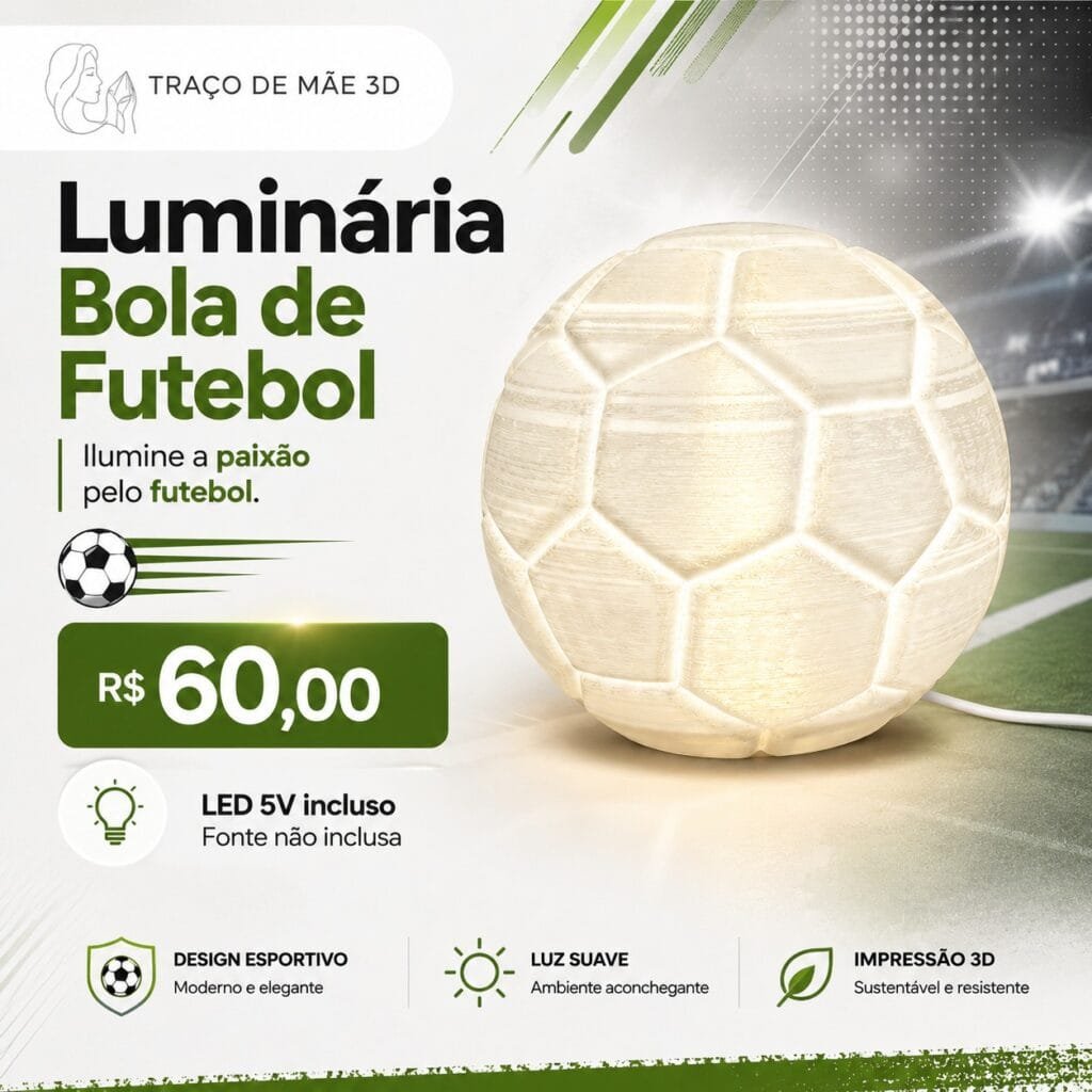 Luminária de Mesa Bola de Futebol