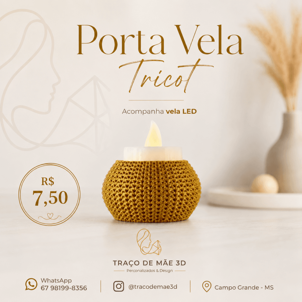 Porta Vela Tricô