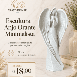 Escultura Anjo Orante Minimalista